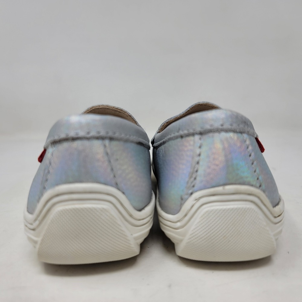 MARC JOSEPH NEW YORK Unisex Boys/Girls Leather Loafers Silver White Size 11.5 M - Picture 7 of 11